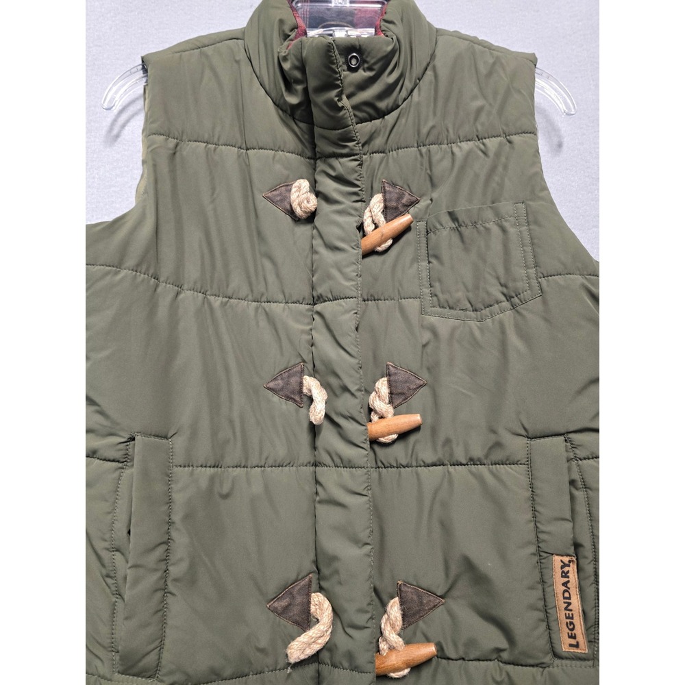 Legendary Whitetails Olive Green Puffer Vest Womens Small Fisherman
